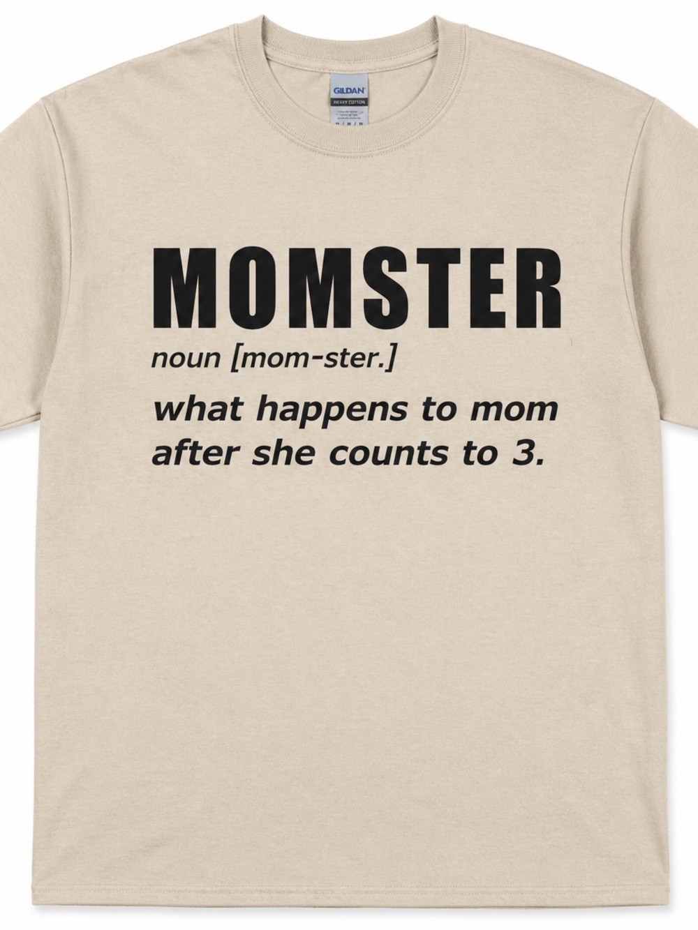 Gildan Kids Sand 'MOMSTER' Graphic Tee
